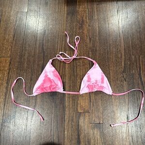 Kids Pink Tie-Dye Swim Top